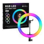 MJ45 18-Inch RGB LED Ring Light with Tripod Stand & Phone Holder, Touch and Remote Control, Adjustable Brightness & Color Temperature for YouTube, Live Streaming, Makeup & Photography