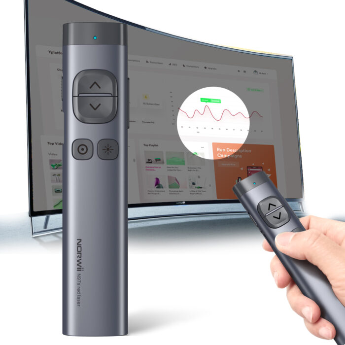 Norwii N97s TV Screen Presentation Clicker for powerpoint presentations, powerpoint clicker, Presentation Remote, Bluetooth Wireless Presenter, Digital Pointer for TV Screen Under Win/Mac - Image 2