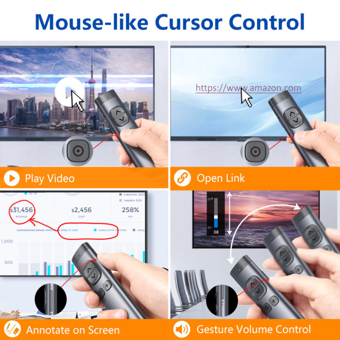 Norwii N97s TV Screen Presentation Clicker for powerpoint presentations, powerpoint clicker, Presentation Remote, Bluetooth Wireless Presenter, Digital Pointer for TV Screen Under Win/Mac - Image 6