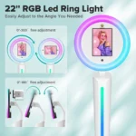 Xria XR-Z1 iPad Photo Booth with Remote & APP Control | RGB Ring Light Selfie Booth Stand - Image 3