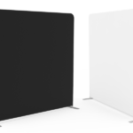 Xria Tension fabric backdrop 2.4×2.4 meters 8x8 ft One Side Printing with White Side Straight Tension Fabric Backdrop and Stand for Photobooth Birthday Party and Wedding Decoration