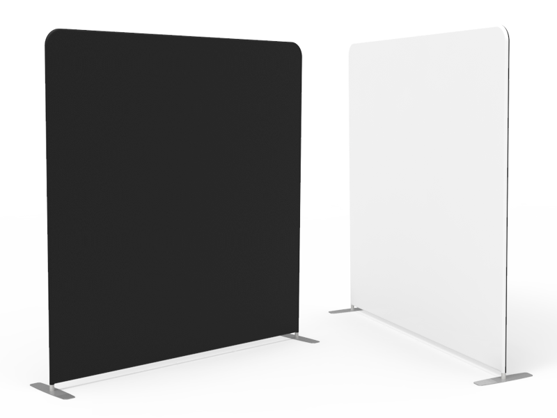 Signwin-8x8-Stock-Black-White-Flat-Tension-Fabric-Backdrop-Banner-Stand_8X8-FT-TFDBW_Black-and-White Xria Tension fabric backdrop 2.4×2.4 meters 8x8 ft One Side Printing with White Side Straight Tension Fabric Backdrop and Stand for Photobooth Birthday Party and Wedding Decoration - Image 1