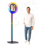 Xria Q1V-Z Portable iPad Photo Booth Machine with RGB Light & Stand