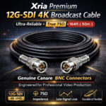 Xria Premium 12G SDI 4K Professional Broadcast Video Cable – Canare L-BCP-D55UHD BNC to BNC, 75Ω, 164ft (50m) - Image 2
