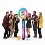 Xria XR-P1V iPad Photo Booth with Remote & APP Control | RGB Ring Light Selfie Booth Stand - Image 3